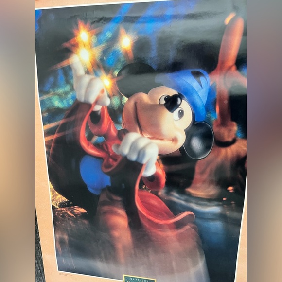 Vintage 90s Disney‎ Sorcerer Mickey Figurine Poster Signed - Picture 6 of 6